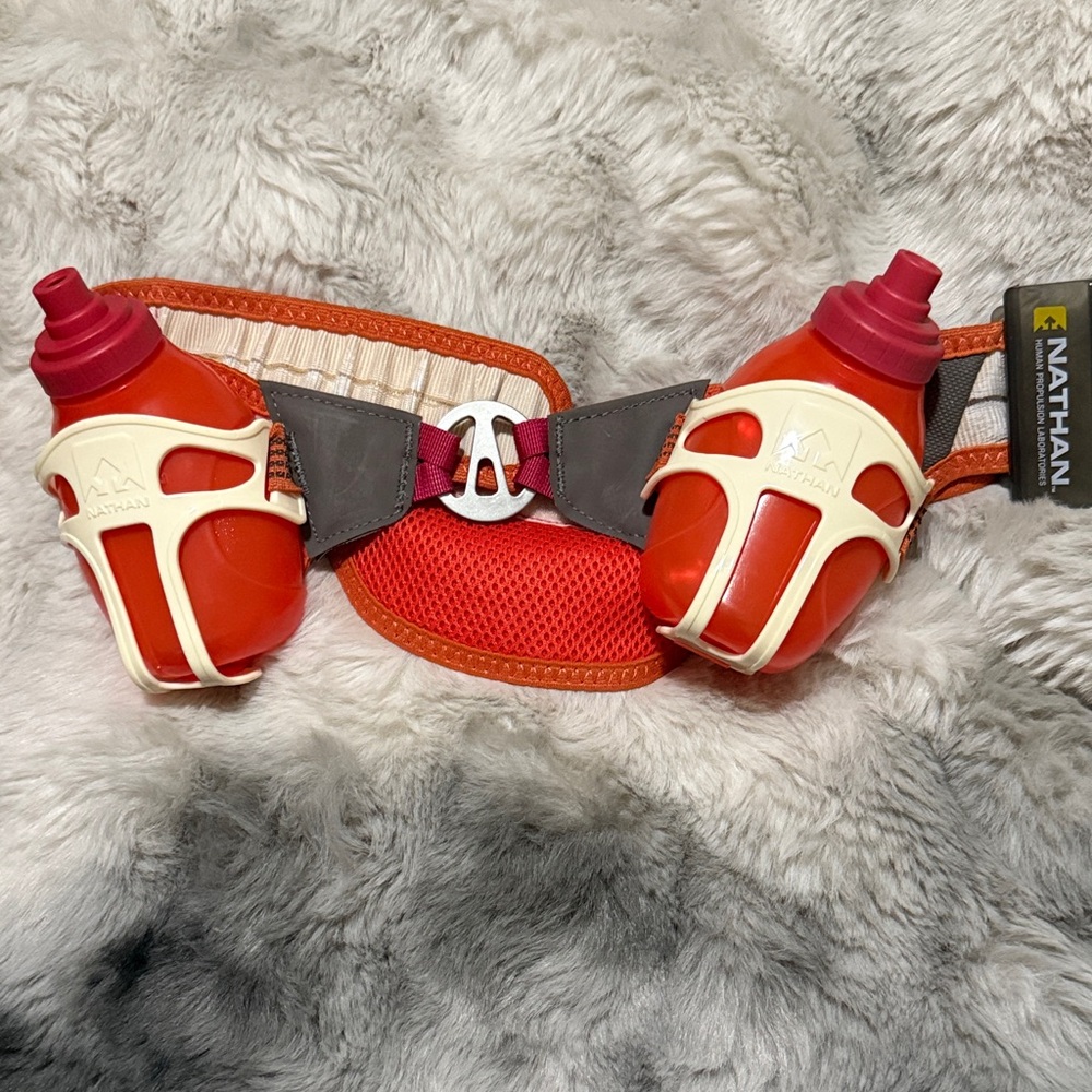 Nathan Red and Cream Hydration Belt